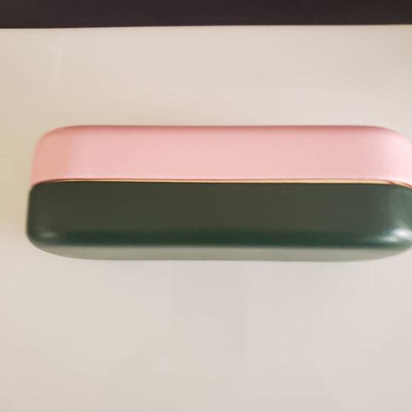 Kate Spade New York Clamshell Hardshell Sunglass Eyeglass‎ Case Pink and Green - Picture 9 of 11